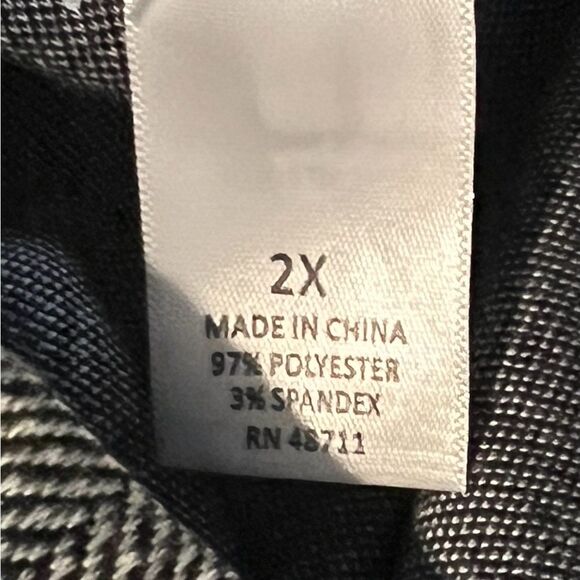 Ophelia Roe Plus Size Leggings Hi Waist Skinny Black White Herringbone 2X NWT - Picture 7 of 8